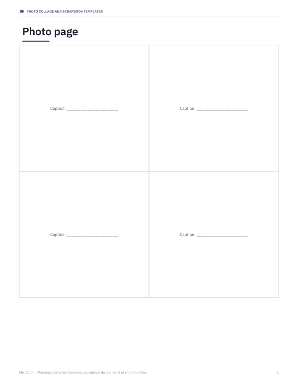 Preview of Printable Photo Collage Grid Page